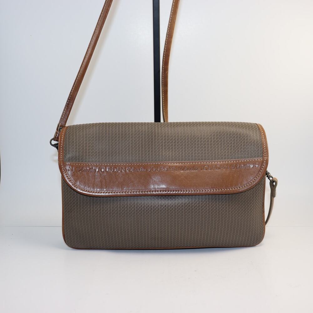 Vintage Charles Jourdan Paris Brown Vegan Leather shoulder bag